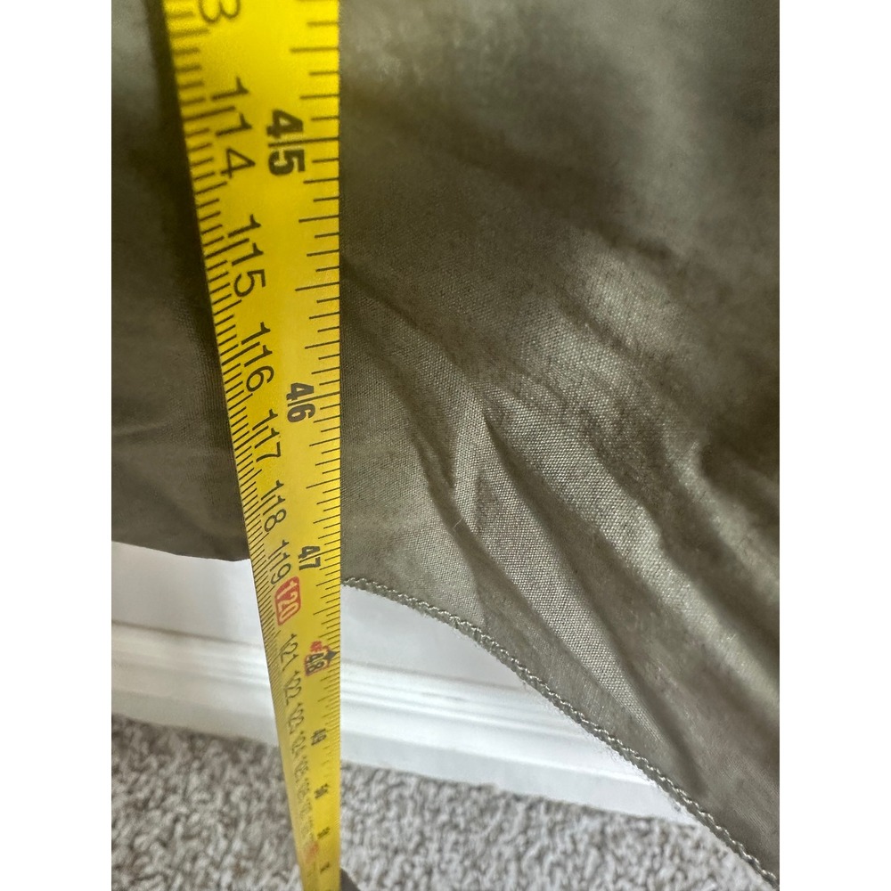 Chepe Italy Women's Tiered Maxi Dress Olive Green Cotton Made in Italy - Picture 6 of 8